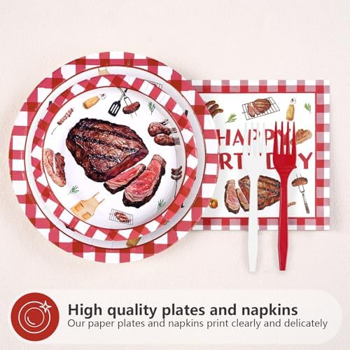 96Pcs Beefsteak Party Decorations for Meat BBQ, Serves 24 - Image 2
