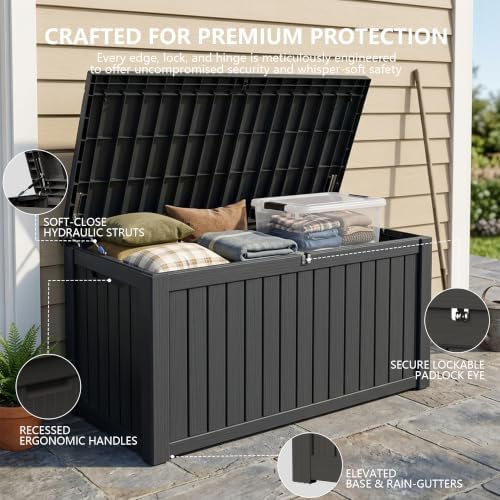 Outdoor Storage Box,180 Gallon Waterproof Deck Box [Upgraded 3.0] - Image 3