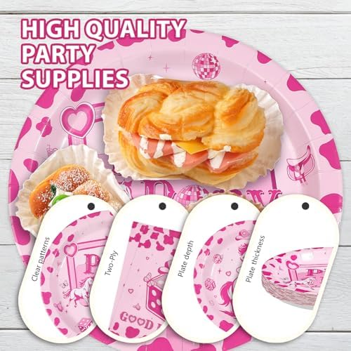 96Pcs Pink Pony Themed Party Decorations, Serves 24 - Image 6