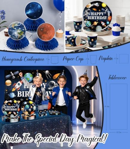 252pcs Space Birthday Decorations, All-in-One Set Serves 20 People - Image 5