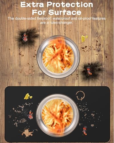 Falezern 70 X 48 in Large Thick BBQ Grill Mat for Under Outdoor Grill Black - Image 4