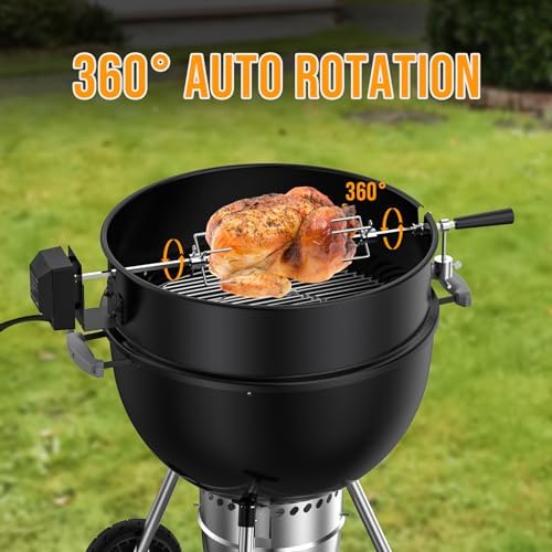 Skyflame Charkettle Rotisserie Ring Kit for Weber 22-Inch Kettle, Black - Image 4