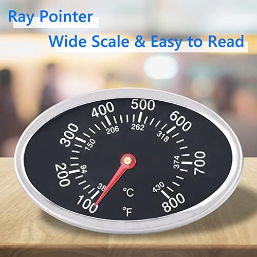 GasSaf Lid Thermometer Temperature Gauge Replacement for Nexgrill, Grill master 720-0697, Charmglow 720-0234, Aussie, Brinkman, Members Mark and Other Gas Grill, Oval Stainless Steel Heat Indicator - Image 5