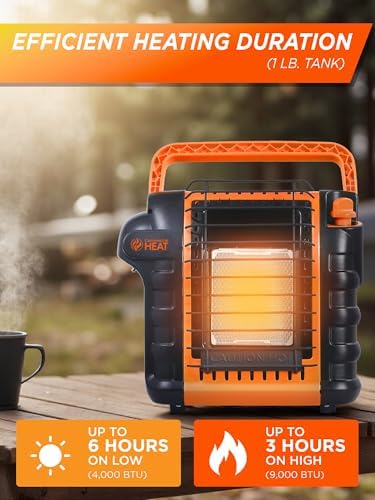 9000 BTU Outdoor Portable Propane Heater, CHP9000O, Orange - Image 3