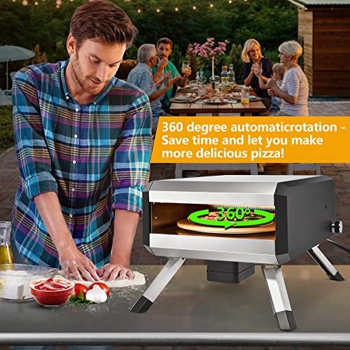 AOSION Pizza Oven Outdoor, 14 Inch Multi-Fuel Rotatable Pizza Ovens,Portable Stainless Steel Pellet Gas Pizza Oven for Outside Backyard Camping. - Image 2