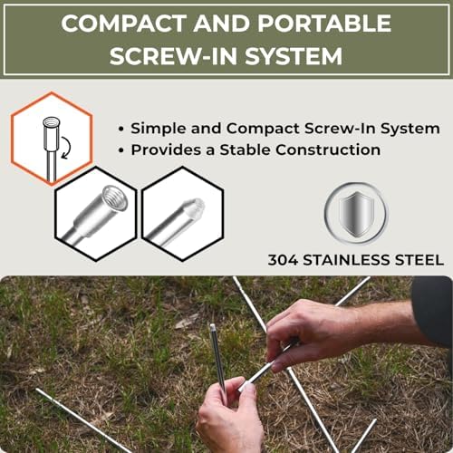 Tactiko 33" Stainless Steel Folding Camping Tripod for Cooking | Adjustable - Image 6