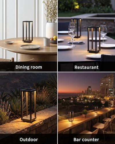 PUSU Cordless Waterproof Table Lamps, Black Outdoor Rechargeable Desk Lamp - Image 6