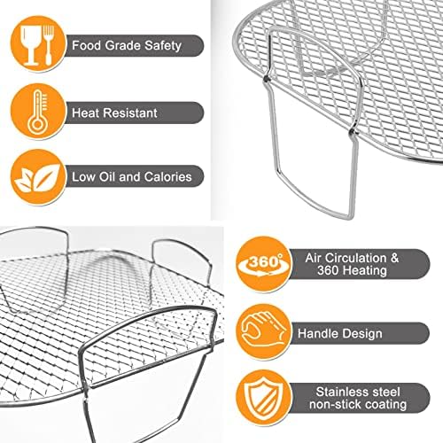 Air Fryer Basket for Nuwave Oven, Steel Grill Basket, Non-stick Mesh Basket Set, Air Fryer Tray Wire Rack Roasting Basket - Image 6