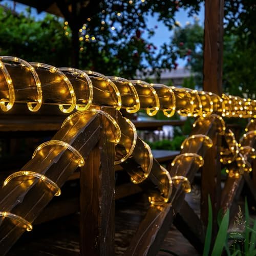 Solar Rope Lights, 2 Packs Total 132ft 400LED Solar String Lights, 8 Modes - Image 3