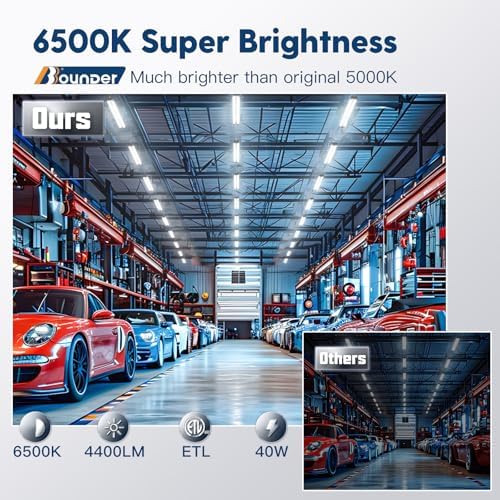 BBOUNDER 4Pack 4FT LED Shop Light, 65000K, 40W=250W, Linkable for Garage - Image 2