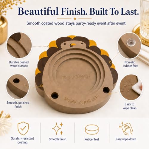 Party Cup Holder With Marker Slots & "Mark Your Cup" Engraved (Turkey) - Image 5