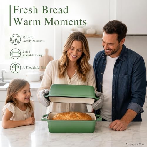11x5 Inch Cast Iron Bread Pan with Lid, Sourdough Bread Baking - Image 6