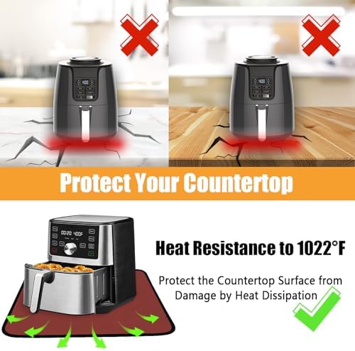 TOHONFOO Heat Resistant Mats for Countertop & Air Fryer, 24x21 in, Red - Image 4