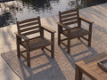 Patio Dining Chairs Set of 2, All-Weather HDPE Outdoor Dining Chair with High Back, Stackable Heavy Duty 400 lbs Lawn Armchair for Backyard Deck Porch Table, Coffee by PatioKingdom