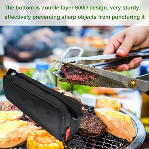 Grill Tool Organizer, BBQ Tool Storage Bag - 20" Heavy-Duty Storage Bag Waterproof 600D Oxford, Folding Design Gift for Camping, Tailgates, Outdoor BBQ Parties (20" Lx6 Wx5 H) - Image 3
