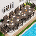SERWALL HDPE Outdoor Dining Furniture, Outdoor Dining Set for 10, Coffee by SERWALL
