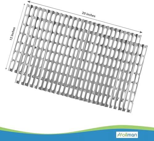Foilman Heavy-Duty Disposable Aluminum Grill Liners, 12 x 20 Inch Nonstick Cooking Sheets for BBQ, Protects Grates from Grease, Even Heat Distribution, Easy Cleanup for Outdoor Grilling - Pack of 12 - Image 4
