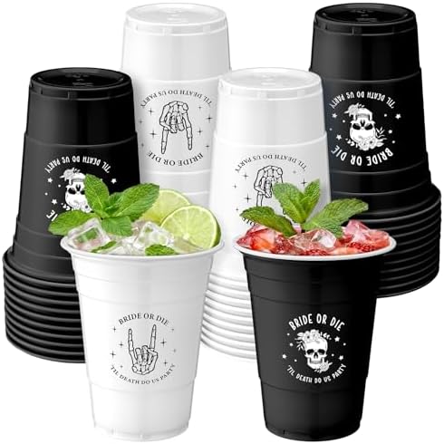 LemonRoad 50 Pcs Bride or Die Theme Bachelorette Party Plastic Cups 16oz by Unknown