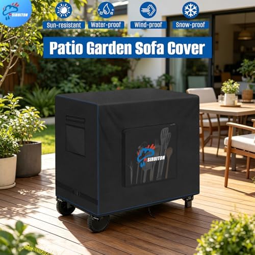 SIRUITON 600D Outdoor Bar Cart Cover for 48" Portable Outdoor Table - Image 5