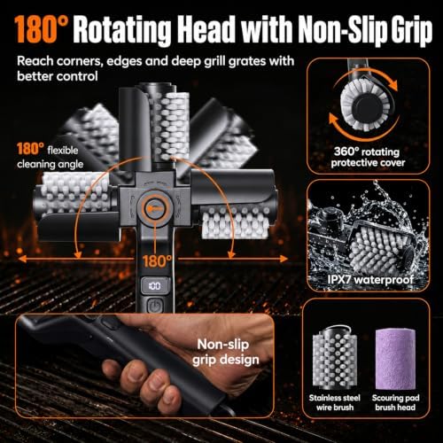 Electric BBQ Grill Cleaning Brush Cordless Rechargeable - Image 4