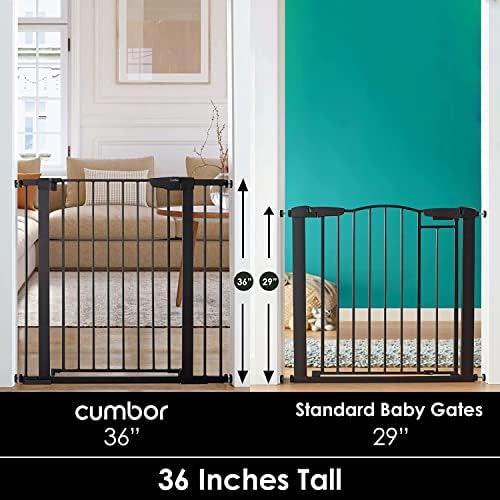 Cumbor 36 in Extra Tall Baby Gate for Doorways, 30-40.6 in Dog Gate Black - Image 3