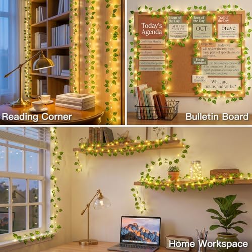 suddus 33FT 100LED Pothos Vine Fairy Lights Battery Operated Copper Wire - Image 2