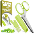 Herb Scissors with 5 Blades and Cover, Cleaning Brush, Even Cuts by LIBERHAUS