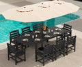 SERWALL 10-Piece Patio Dining Sets with 15FT Patio Umbrella, Black by SERWALL