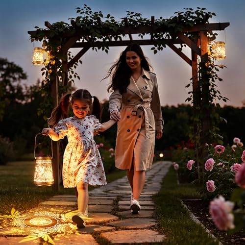 4 Pack Solar Lanterns Outdoor Waterproof, Birthday Gifts for Women Mom - Image 3
