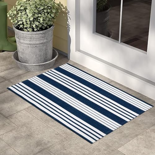 Fall Front Door Mat Outdoor Halloween Welcome Mat 2'x3' Striped Porch Rugs - Image 6