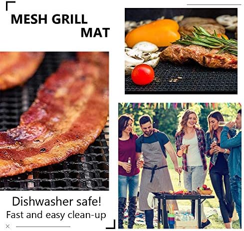 LOOCH BBQ Mesh Grill Mat Set of 5 Non-Stick Heavy Duty Easy Clean Reusable - Image 7