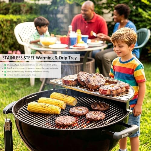 Warming Cooking Rack for Weber 22 Inch Kettle Charcoal Grill Accessories - Image 5