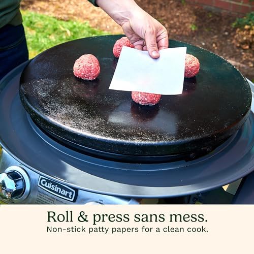 Cuisinart Smash Burger Kit w/Burger Press, Spatula, Shaker & Patty Papers, Round (Pack of 4) - Image 4