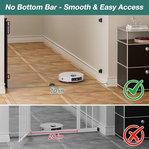 Retractable Baby Gate for Stairs, Dog Gate Indoor 55" Wide × 34" Tall Black - Image 6
