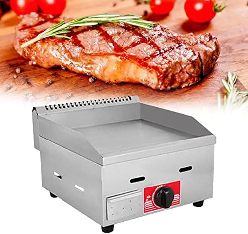 Gas Griddle Lpg Commercial Stainless Steel Heavy Duty Restaurant Outdoor Griddle Gas Baking Plate Burger Grill Large Non-Stick Burners Flat Hot Plate and Can Cook (718b) by Unknown