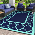 GENIMO Outdoor Rug, Waterproof Plastic Rugs for Patio, 6'x9' Blue Green by GENIMO