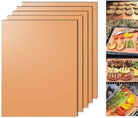 Dailyart Copper Grill Mats for Outdoor Grill 5 Pack 15.75 x 13 In, Black by Dailyart