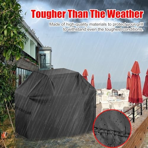 Grill Cover, 44 inch Small Gas Grill Cover for Outdoor Grill, Waterproof, Weather Resistant, UV & Fade Resistant, BBQ Grill Cover with Hook and Loop Straps, Black - Image 5