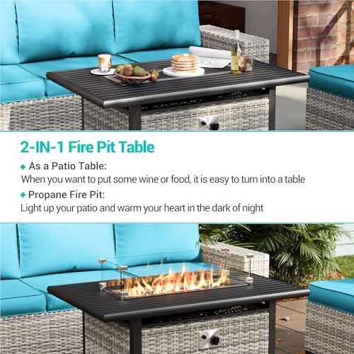 Outdoor Patio Furniture Set PE Wicker Rattan Outdoor Sectional Sofa - Image 5