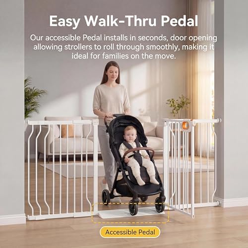 95.2-100 Inch Extra Wide Baby Gate for Stairs Doorways - Image 6