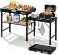 Grill Table - 61" L×31" H×20" W Heavy Duty Pizza Oven Stand by RUCOINGARDENHOME
