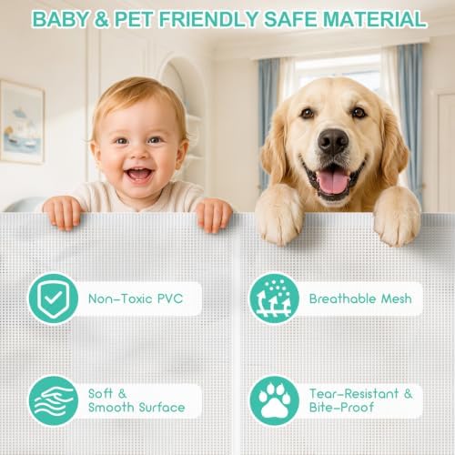 EZIGO 100 Inch Retractable Baby Gates Extra Wide Reinforced Baby Dog Gate - Image 4