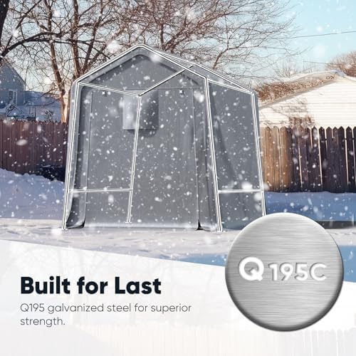 Quictent 6x8FT Small Storage Shelter Portable Shed with Roll-up Door&Vents - Image 3