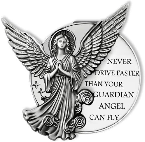 Guardian Angel Visor Clip for Car,Never Drive Faster Clip 2.95 Inch, Drive Safe Inspirational Gifts for Women Men by Meliatomia