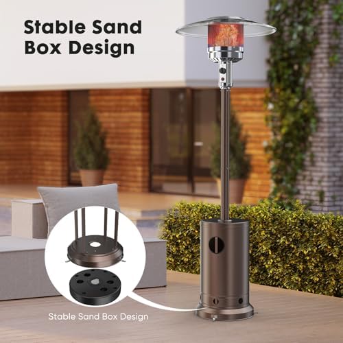 OLIXIS 48,000 BTU Patio Heater Outdoor Propane Heater with Sandbox Wheels - Image 2