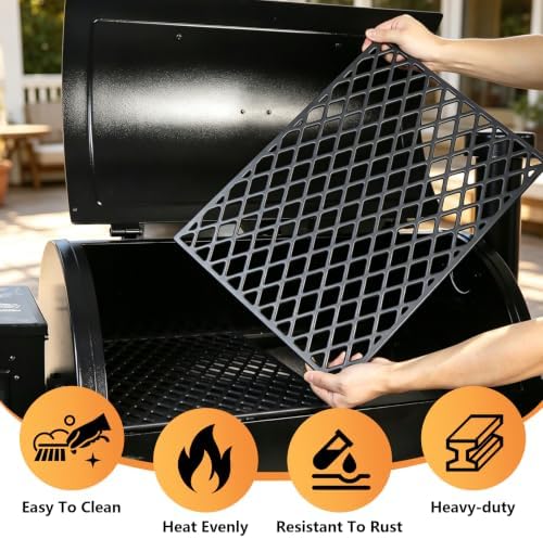 Cast Iron Grill Grates for Pit Boss 820/850 Series, 2 Pack Pit Boss Grill Grates Replacement Parts for PB820 PB820D PB820D3 PB820XL PB850PS2 PB850XL,Pro Series II 850,Navigator 850 Wood Pellet Grill - Image 6