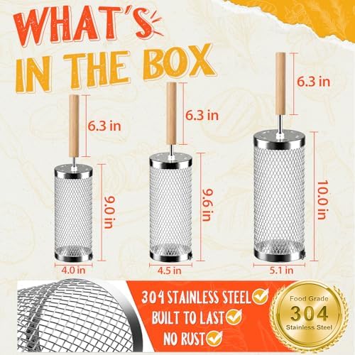 Rolling Grill Basket, Grilling Accessories,BBQ Tools Gifts for Men - Image 5