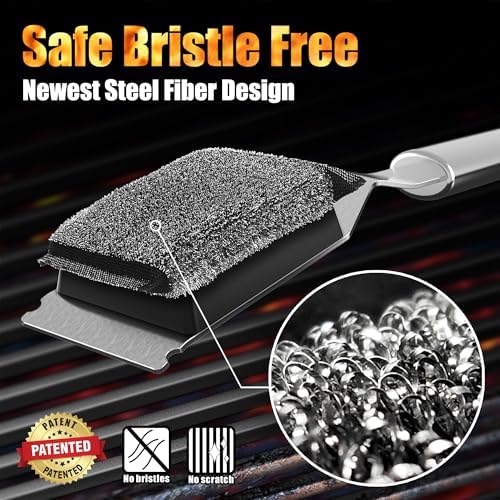 GRILLART Grill Brush Bristle Free Replacement Head - 2PCS - Image 3