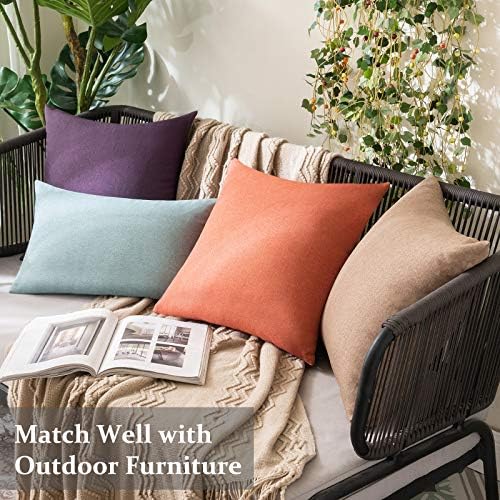 MIULEE Decorative Outdoor Pillow Covers Euro Waterproof 24x24 Coral Red - Image 4
