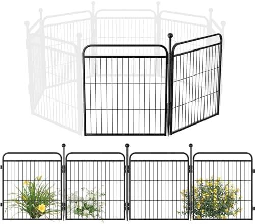 Gardner Pet Dog Playpens, 24" H 2 Add-on Panels for Small/Medium Dogs, Foldable Pet Play Yard Gate Extensions, Pet Playpen, Anti-Rust, Quick Install, Black by GardnerPet